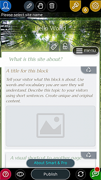 Täisfunktsionaalne veebilehe koostaja teie telefonis