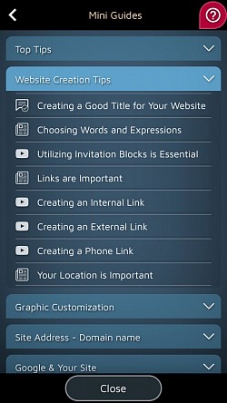 Kui teil on küsimus, valige vasakus alanurgas punane ikoon.